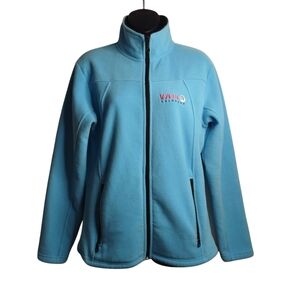 Vail Colorado Full Zip Fleece Jacket Womens Size S Small Teal Color/Pockets